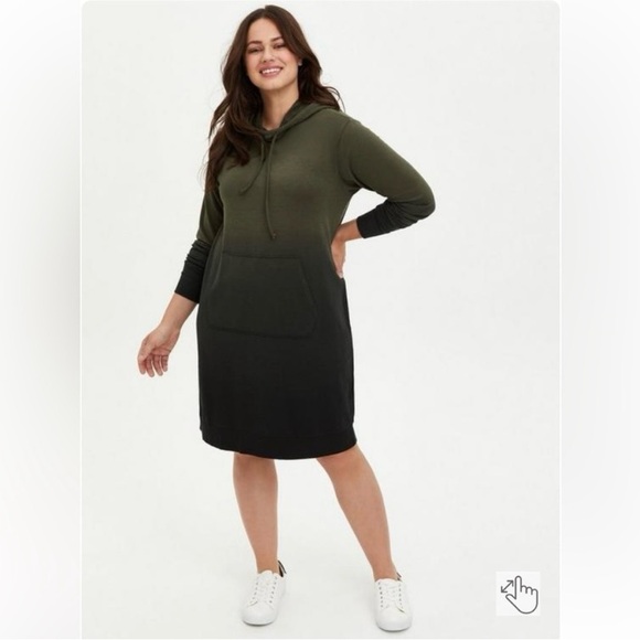 torrid Dresses & Skirts - Torrid Green Ombré French Terry Hooded Dress